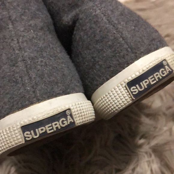 Superga Wool Blend HighTops-Gray-Sz 39.5-Side Zip Details/Lace Up Front - Picture 15 of 16